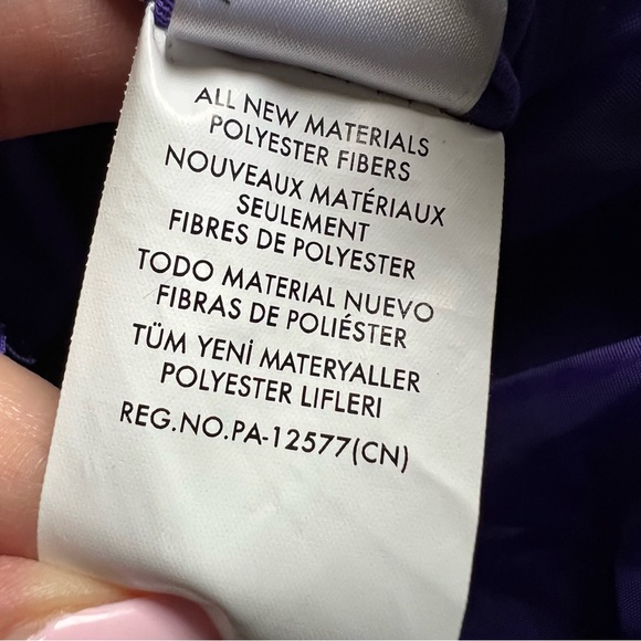 Disney Minnie Mouse Witch Purple & Black Glitter Costume With Headband Hat, Sz 3 - Picture 6 of 8